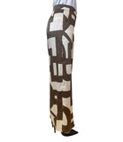 EMMEMARELLA2 Pantalone palazzo con fantasia tortora