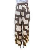 EMMEMARELLA2 Pantalone palazzo con fantasia tortora