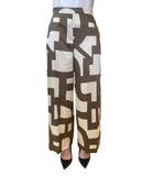 EMMEMARELLA2 Pantalone palazzo con fantasia tortora