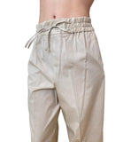 EMMEMARELLA2 Pantalone con laccio in vita Calao beige