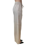 EMMEMARELLA2 Pantalone con laccio in vita Calao beige