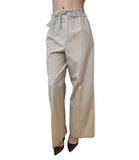 EMMEMARELLA2 Pantalone con laccio in vita Calao beige