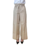 EMMEMARELLA2 Pantalone con laccio in vita Calao beige
