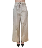 EMMEMARELLA2 Pantalone con laccio in vita Calao beige