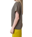 EMMEMARELLA2 Blusa in lino morbida tortora
