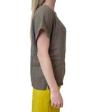 EMMEMARELLA2 Blusa in lino morbida tortora