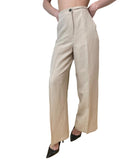 EMMEMARELLA2 Pantalone vita alta palazzo beige