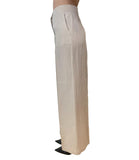 EMMEMARELLA2 Pantalone vita alta palazzo beige