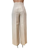 EMMEMARELLA2 Pantalone vita alta palazzo beige