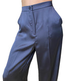 EMMEMARELLA2 Pantaloni effetto lucido Taro1 blu