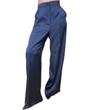 EMMEMARELLA2 Pantaloni effetto lucido Taro1 blu