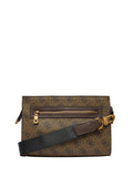 GUESS ACC U PRE Pochette a mano tracollina milano top zip CAFFE