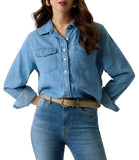 GUESS APP D COL Camicia in denim Wren DENIM CHIARO
