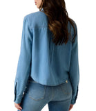 GUESS APP D COL Camicia in denim Wren DENIM CHIARO