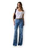 GUESS APP D COL T-shirt con logo ricamamto bianco