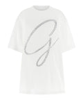 GUESS APP D COL Maxi T-shirt in cotone bianco