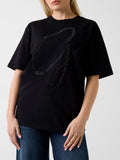 GUESS APP D COL Maxi T-shirt in cotone nero