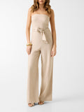 GUESS APP D COL Tuta lunga Jackie in misto lino pietra