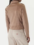 GUESS APP D COL Giacca biker New Monica ecosuede beige