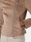 GUESS APP D COL Giacca biker New Monica ecosuede beige