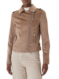 GUESS APP D COL Giacca biker New Monica ecosuede beige