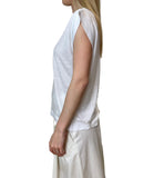 GUESS APP D COL T-shirt smanicata basic light in lyocell bianco