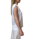GUESS APP D COL T-shirt smanicata basic light in lyocell bianco