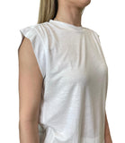 GUESS APP D COL T-shirt smanicata basic light in lyocell bianco