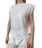 GUESS APP D COL T-shirt smanicata basic light in lyocell bianco