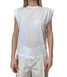 GUESS APP D COL T-shirt smanicata basic light in lyocell bianco