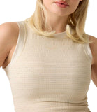 GUESS APP D COL Canotta francine smock hotfix top con strass beige
