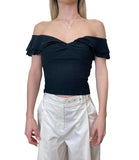 GUESS APP D COL Top Teodolinda shoulder off nero