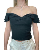 GUESS APP D COL Top Teodolinda shoulder off nero