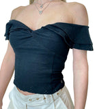GUESS APP D COL Top Teodolinda shoulder off nero