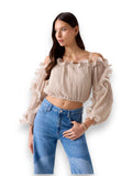 GUESS APP D PRE Top Gabriella BEIGE MLT