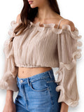 GUESS APP D PRE Top Gabriella BEIGE MLT