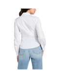 GUESS APP D PRE Camicia Emily shirred popeline bianco