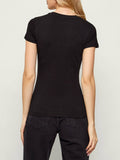 GUESS APP D PRE T-shirt flowers triangle logo nero