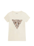 GUESS APP D PRE T-shirt leo triangle logo sabbia