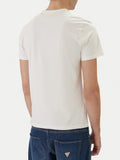 GUESS APP U COL T-shirt triangle logo Hd multicolor bianco