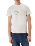 GUESS APP U COL T-shirt triangle logo Hd multicolor bianco