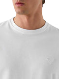GUESS APP U COL T-shirt basic small patch logo in cotone modal bianco