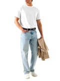 GUESS APP U COL T-shirt basic small patch logo in cotone modal bianco