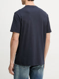 GUESS APP U COL T-shirt basic small patch logo in cotone modal blu