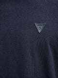 GUESS APP U COL T-shirt basic small patch logo in cotone modal blu