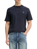 GUESS APP U COL T-shirt basic small patch logo in cotone modal blu