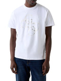 GUESS APP U PRE T-shirt logo shimmer 4g bianco