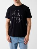 GUESS APP U PRE T-shirt logo shimmer 4g nero