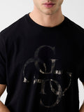 GUESS APP U PRE T-shirt logo shimmer 4g nero