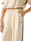 GUESS ATH D COL Pantaloni wide leg Jasmine con profilo contrasto sabbia